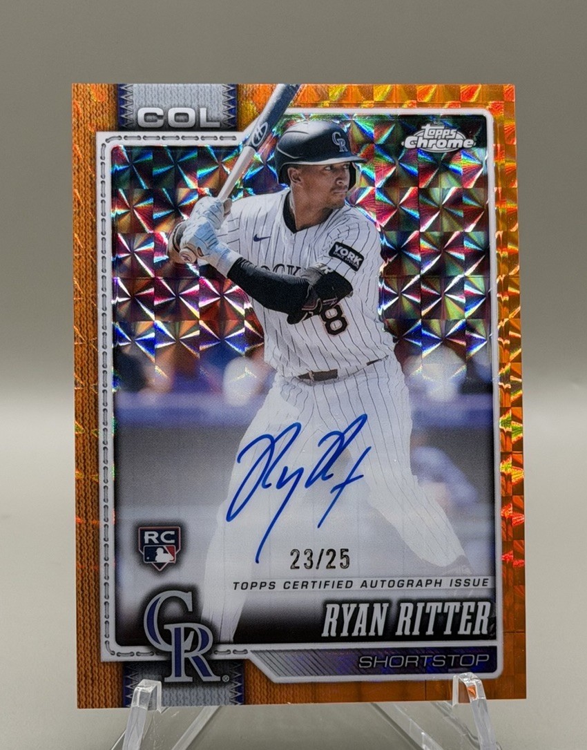 Topps Chrome 2026 Ryan Ritter Colorado Rockies RA-RRI Rookie Auto Orange /25