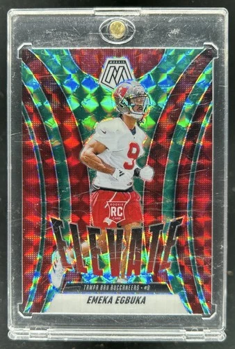 2025 Panini Mosaic Emeka Egbuka Elevate RC Green Prizm Rookie #2 Buccaneers