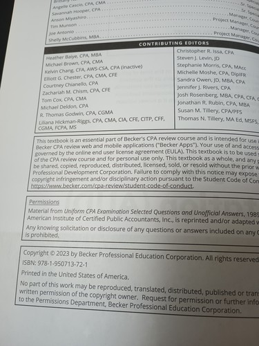 Becker CPA Exam Review - Auditing And Attestation V1.0 Minimal Marks PB - Picture 7 of 8