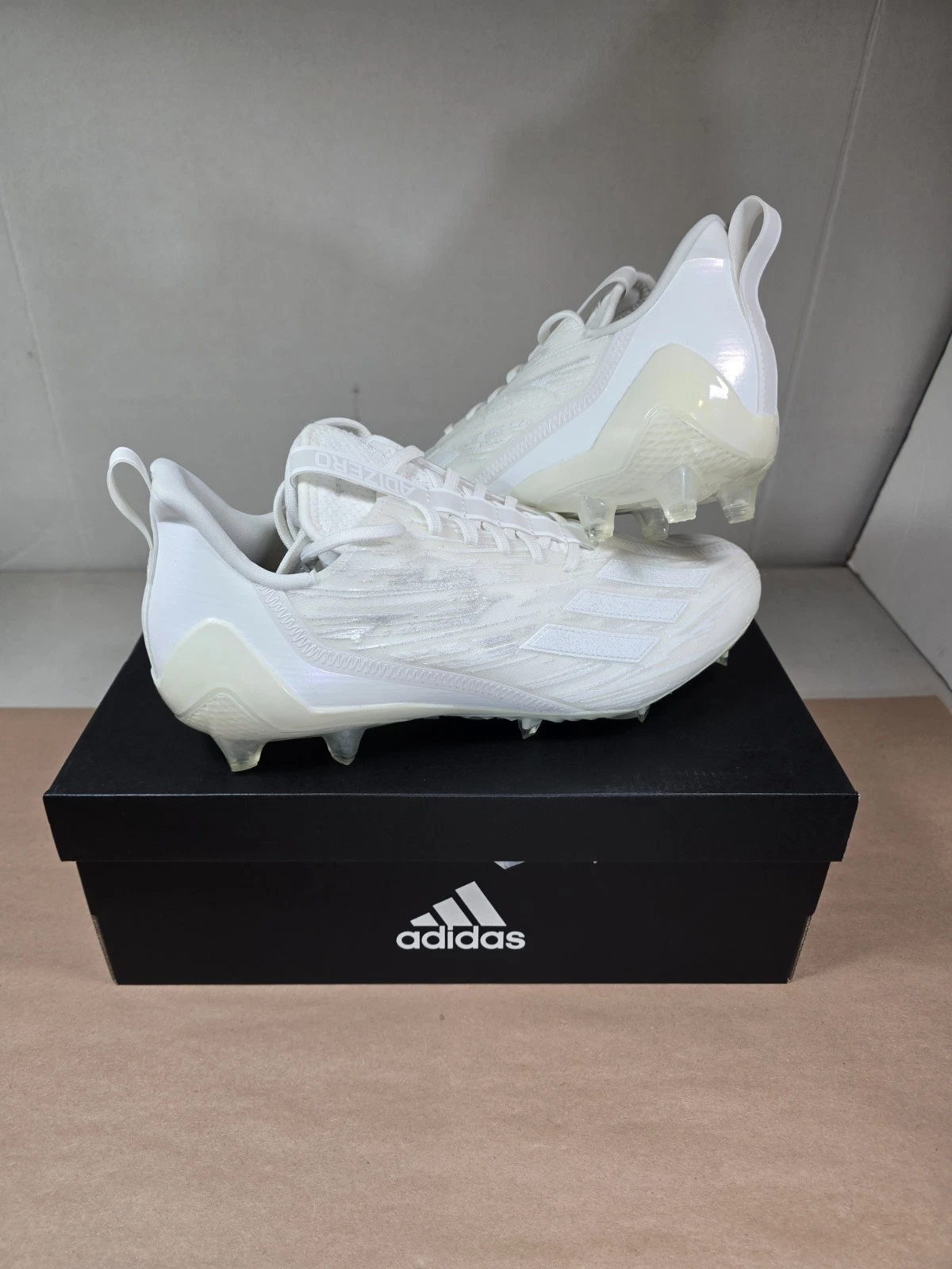 Size 10 ADIDAS Adizero Men's Football Cleats Triple White GX5413