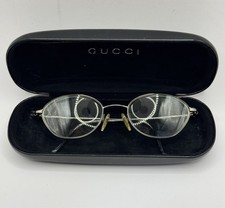 VTG Gucci Gold Bronze Oval Eyeglasses W Flex Temple Italy GG2641 1XG 50 19 130
