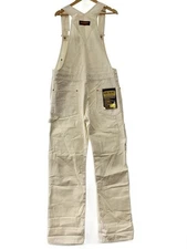 IRON HEART 812 Overalls Cotton Denim White W34 Inseam 33.8in