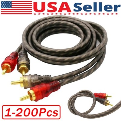 200X RCA Audio Cable Twisted Pair with Noise Reduction Interconnect Amp Wire Lot