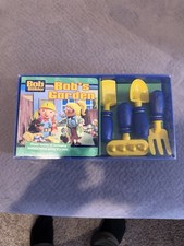Vintage 2004 Bob The Builder Bobs Garden Book And Garden Tool Set RARE New