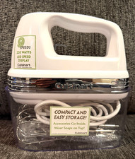 Cuisinart Power Advantage Plus 9-Speed Hand Mixer White Storage Case Accessories