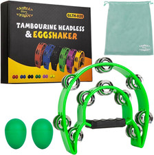 Glory Double Row Tambourine, Half Moon Double Row Metal Jingles Hand Held Instru