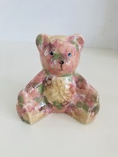 Park Rose Bridlington Pink Teddy Bear Vintage Ceramic Ornament Figure 4”