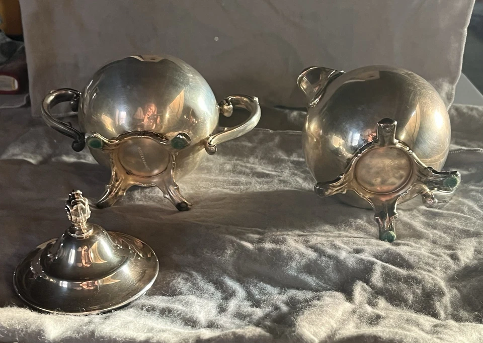 Juego de té Wm Rogers plateado crema, azucarero Foto 4 de 4