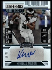 2024 Panini Contenders Kendall Milton Conference Ticket #177 Rookie Auto Eagles