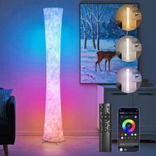 Floor Lamp, 61'' Smart RGB LED Corner Lamp with Music Sync and Round RGB Lamp