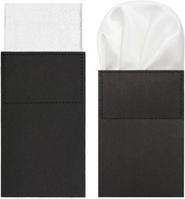 Prefolded Pocket Squares for Men Solid Color Pre-folded Mens Handkerchief Suit P