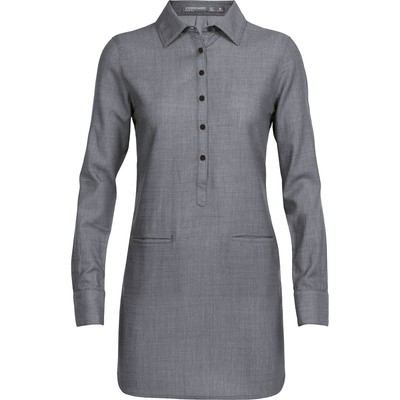 Icebreaker Merino Cool-Lite Kala Shirt Dress Women's Small Gray Wool Blend