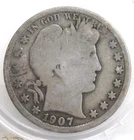 Photo of a 1907-P Barber Half Dollar from an eBay sale