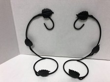 SET OF 2 VINTAGE BLACK WROUGHT IRON HANGERS