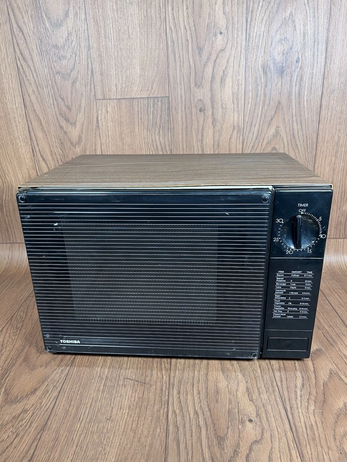 Vintage Toshiba Faux Woodgrain Microwave Oven Dial Control 1990s Works Great