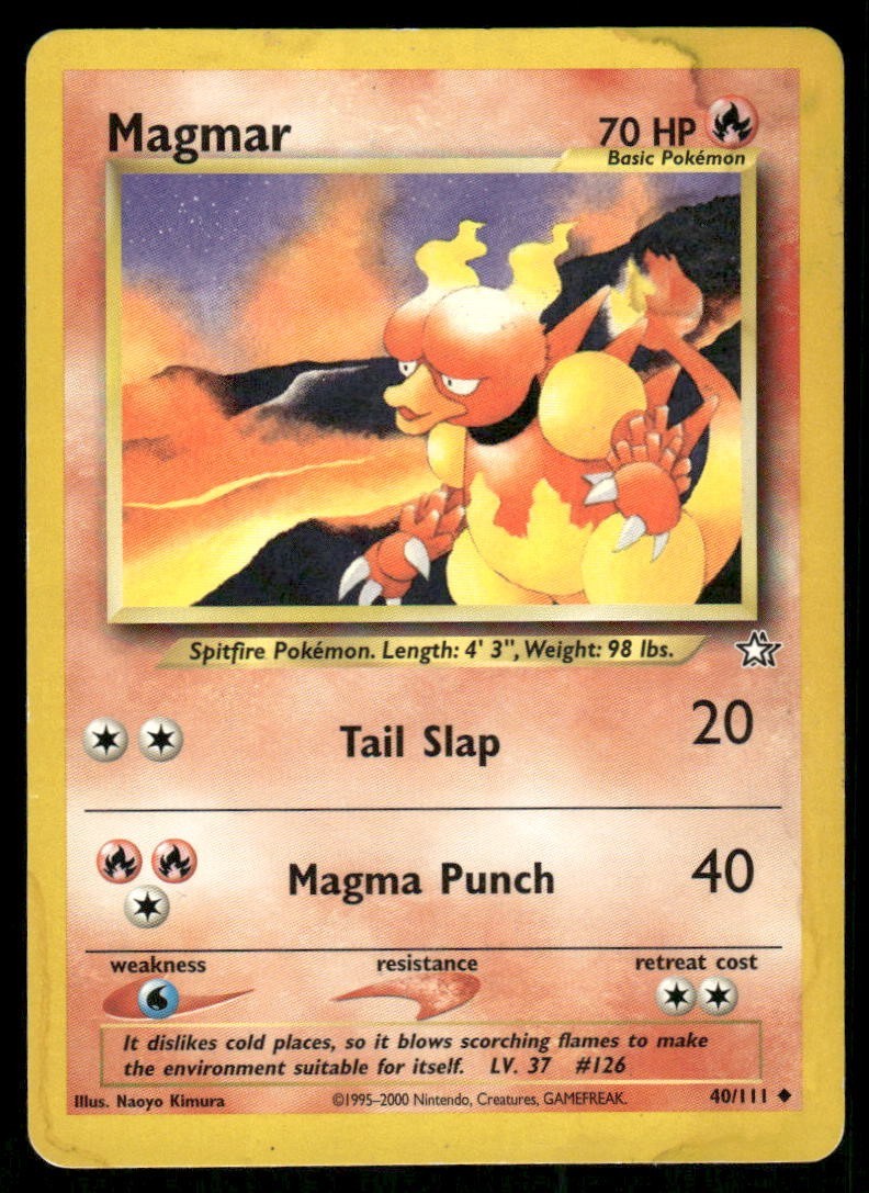 Pokemon Tcg Magmar #40 Pokemon Neo Genesis MP