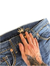 Vintage JNCO Bootcut Jeans Landslide Wash Distressed Y2K Skater Baggy Denim