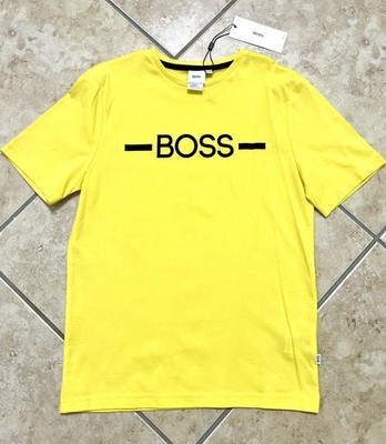 Hugo Boss Kids Yellow Cotton T-Shirt Size 10 NEW