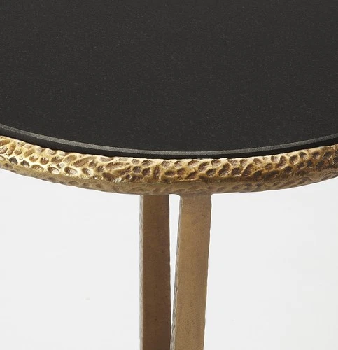 Flavio Side Table: Granite Top and Bronze Finish - Picture 2 of 4