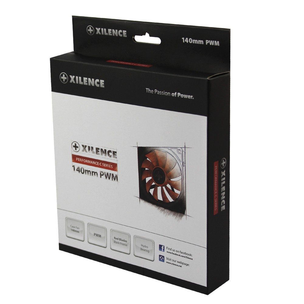 Produktbild von Fan Box XILENCE Performance C Gehäuselüfter 140mm – Rot Beleuchtet