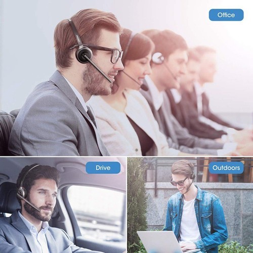 Bluetooth Wireless Headphones Headset Driver Truck Headset Noise Cancelling Mic - Picture 5 of 11