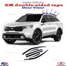 SMOKED DOOR VISOR WINDOW VENT RAIN DEFLECTOR 【6PCS】 fits KIA SORENTO 2021-2025
