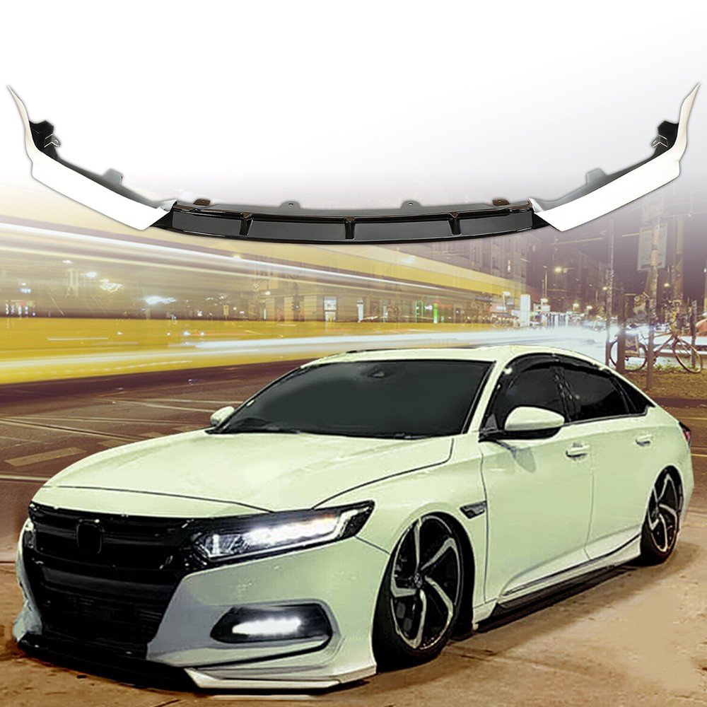 HECASA For 2018-2020 Accord Painted White Pearl Front Bumper Lip Splitter Kit