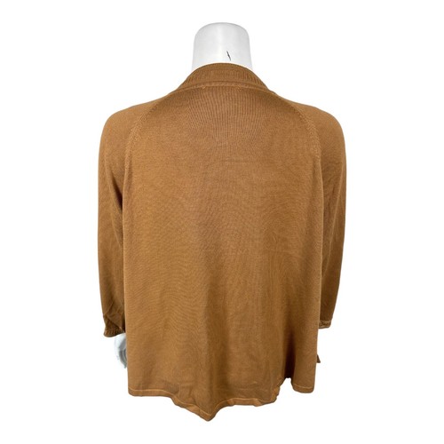 Isaac Mizrahi Open Front Sweater Cardigan with Pockets Solid Nutmeg X-Large Size - Picture 2 of 2