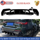 For 2020-2022 BMW 4 Series G22 G23 430i M440i M-Sport Gloss Black Rear Diffuser