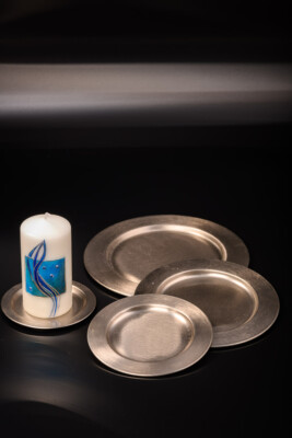 Untersetzer Unterteller Deko Silbern Matt Hochzeit Kommunion Bar Accessoires