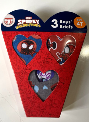 3 Pack Boys Spidey Amazing Friends Briefs Size 4T Marvel 35 lb. to 38lb. Marvel