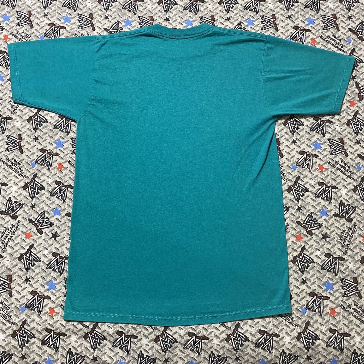 Jerzees BLANK Teal T-Shirt Men's Medium VTG 90s Double Stitch | eBay