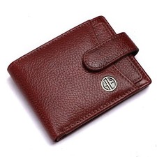 Brand New Authentic RFID Protected Brown BI-Fold Genuine Leather Mens Wallet