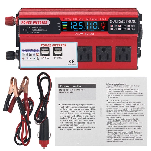 5000W Car Power Inverter DC 12V To AC 110V Pure Sine Wave Solar Converter 4 USB - Picture 11 of 11