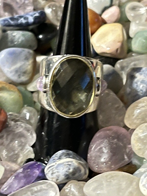 Sterling Silver Whitney Kelly WK Peridot Amethyst Ring! Size 6