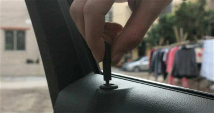 Perilla de bloqueo de puerta interior automática SUV de fibra de carbono para automóvil camión pieza de reemplazo Foto 2 de 4
