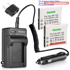 Kastar Battery AC Travel Charger for NP-120 BC-120 Casio Exilim EX-ZS15 EX-ZS20