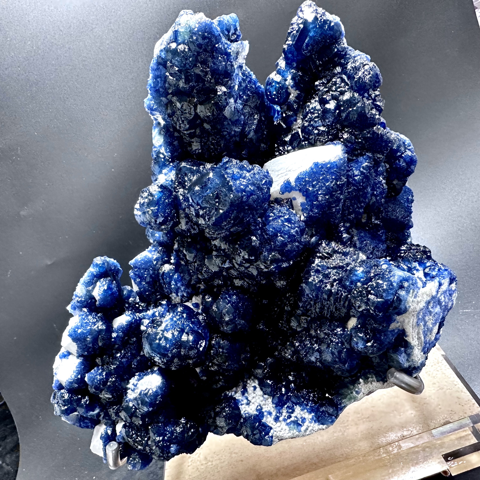 8LB Natural transparent Blueberry  cubic fluorite mineral crystal sample/China