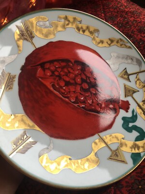  Hilton McConnico Daum Porcelain  Plate 24k Gold