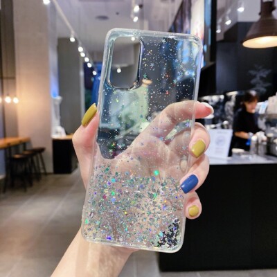 Glitter Bling Soft Clear Phone Case For Samsung Galaxy S25 S24+ S23 S22 S21 S20
