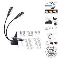Rechargeable Music Stand Light, Clip on Reading Light, 8 LED Book Lamp, 3-Lev...