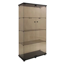 64.7" Glass Display Cabinet 4 Shelf Curio Cabinet Floor Standing Glass Bookshelf