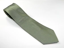 Men's PERRY ELLIS PORTFOLIO Silk Tie Necktie GREEN BLUE YELLOW PINPOINT DECOR