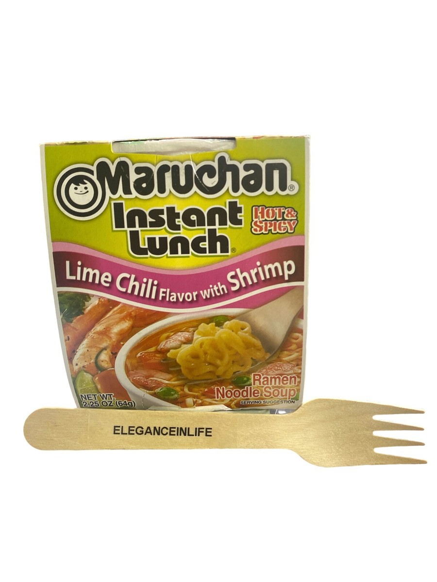 Maruchan Instant Lunch Lime Chili With Shrimp, 2.25 oz + Wooden