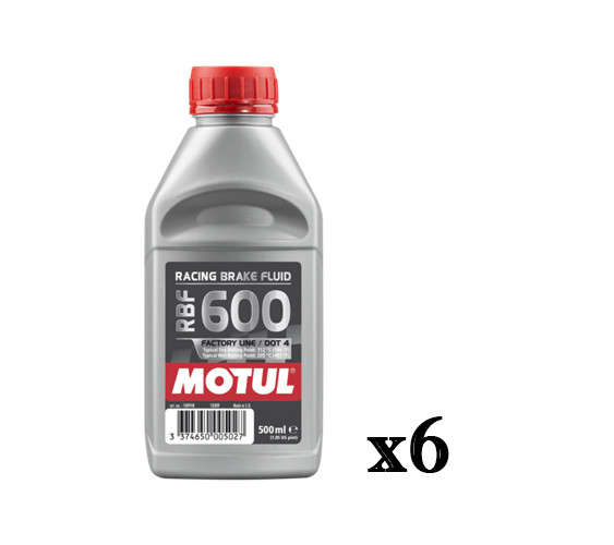 MOTUL RBF 600 FACTORY LINE DOT 4 Olio per Freni e Frizioni Idrauliche 6x 500ml