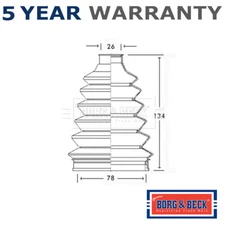 Borg & Beck Front Outer CV Joint Boot Set Fits Vauxhall Corsa Combo