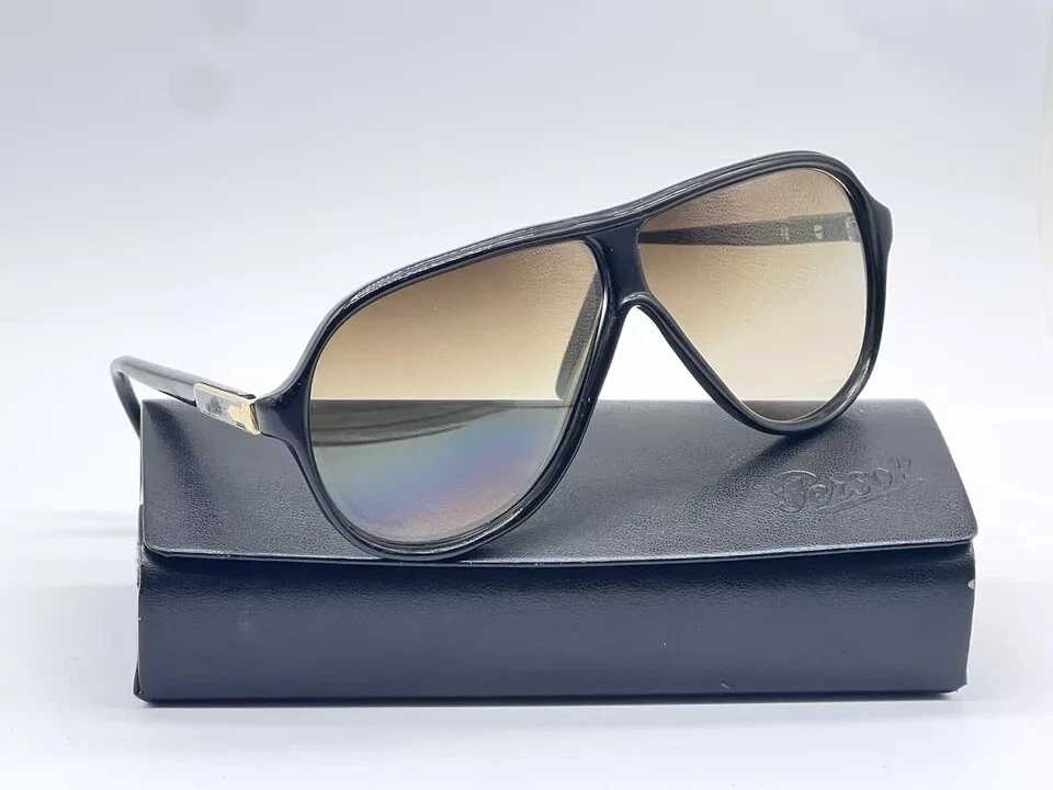 Óculos de sol Nos Persol Ratti Manager 101/59 96 vintage dourado preto temperado esporte - Imagem 2 de 4