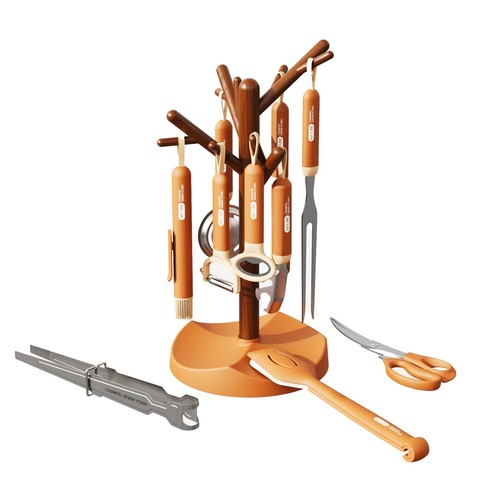 11 Pcs Cooking Utensils Set Stainless Steel Kitchen Gadgets with Nylon Handle...
