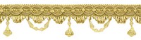 Perlen Fransen Rand Mit Gimp Halterung, Farbe C4 - Antik Gold [2.7M]