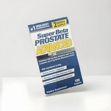 Super Beta Prostate Advanced Male Supplement with Beta-Sitosterol, 120 Caplets,